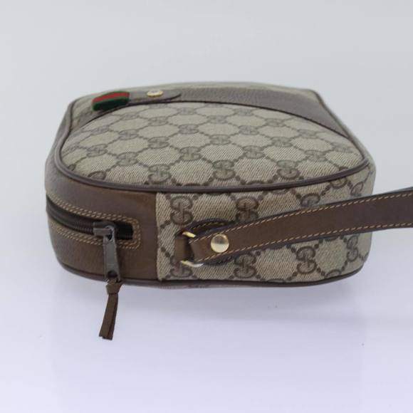 GUCCI GG Supreme Web Sherry Line Clutch Bag PVC Beige Red 89 01 034 Auth yk12747 - Picture 3 of 16